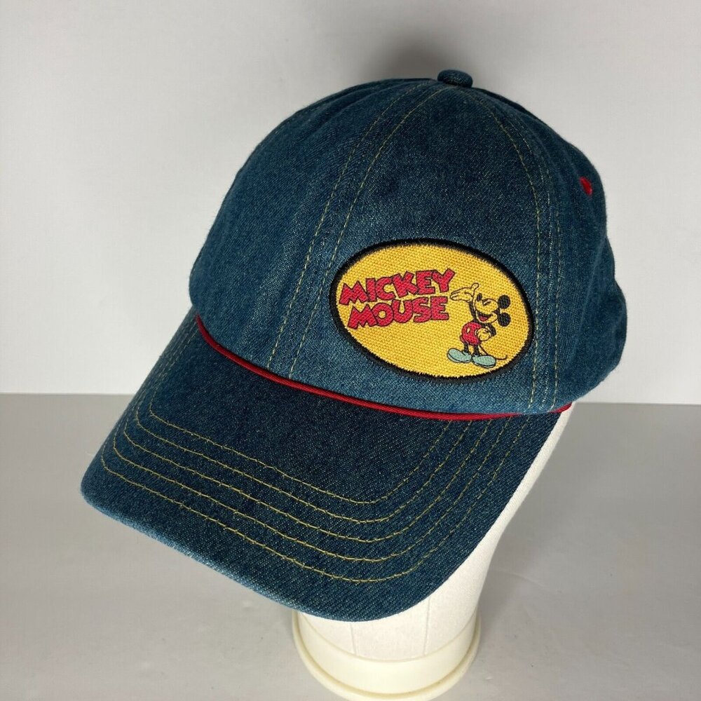 Disney Mickey Mouse Blue Denim Jean Womens Adjustable Hat Cap